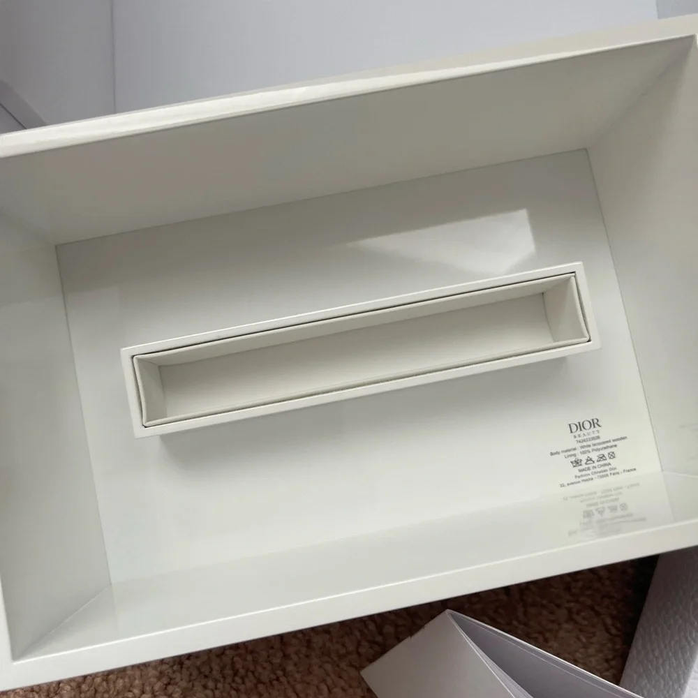 Dior White Acrylic Mirror and Accessory Case